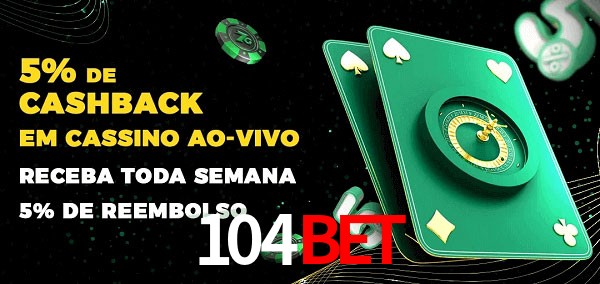 Promoções do cassino ao Vivo 104bet